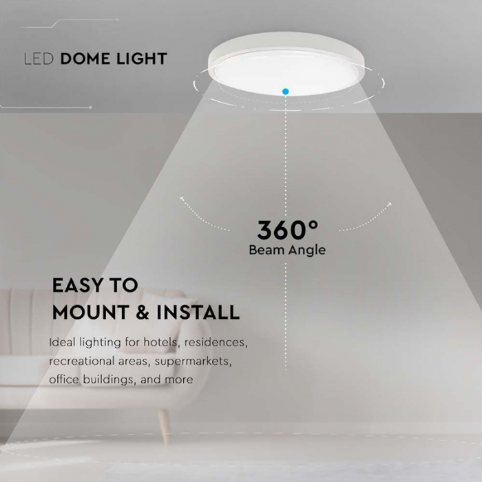 Plafonieră led 18w IP44 4000k alb neutru - alb [7]