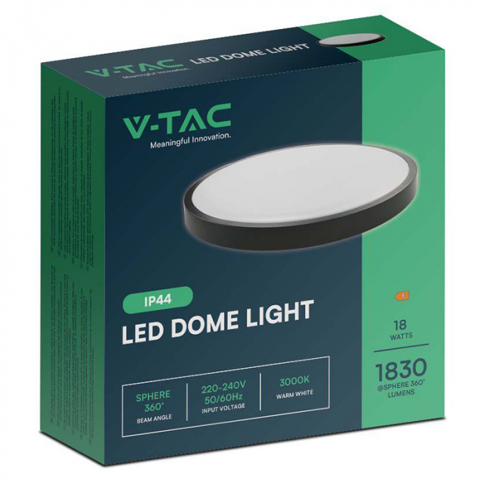 PLAFONIERA LED 18W IP44 4000K ALB NEUTRU - NEGRU [3]