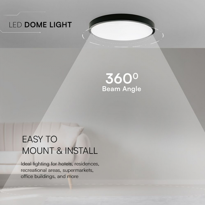 PLAFONIERA LED 18W IP44 4000K ALB NEUTRU - NEGRU [7]