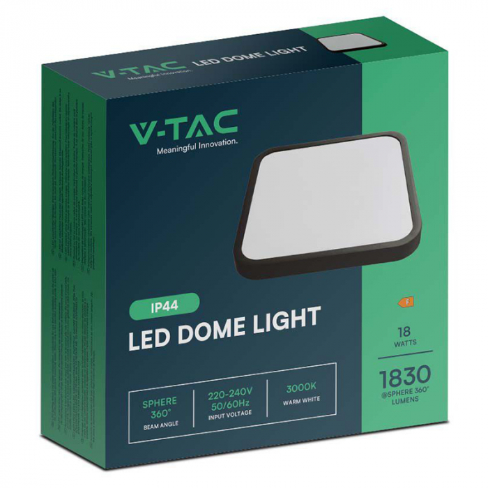 Plafoniera LED, 18W, IP44, 4000K, alb neutru, negru, V-TAC,SKU-76431 [3]