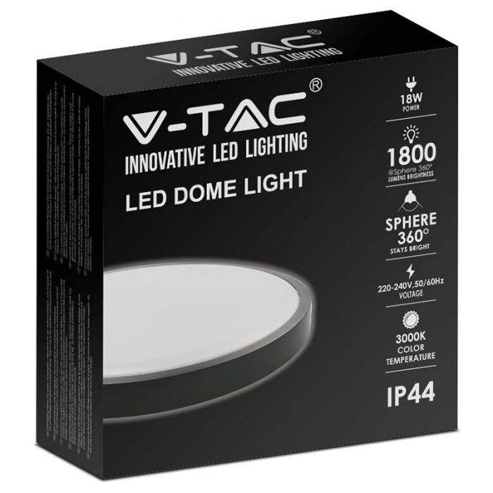 Plafonieră led 18w IP44 4000k alb neutru - negru [3]