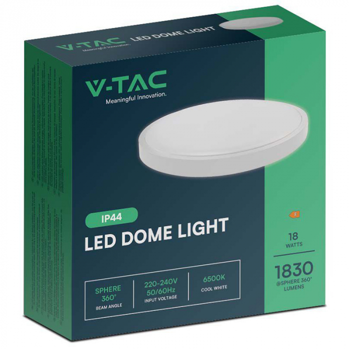 Plafoniera LED, 18W, IP44, 6500K, alb rece, alb, V-TAC, SKU-76171 [3]