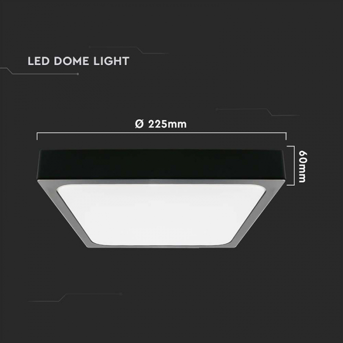 Plafonieră led 18w IP44 6500k alb rece - negru [4]