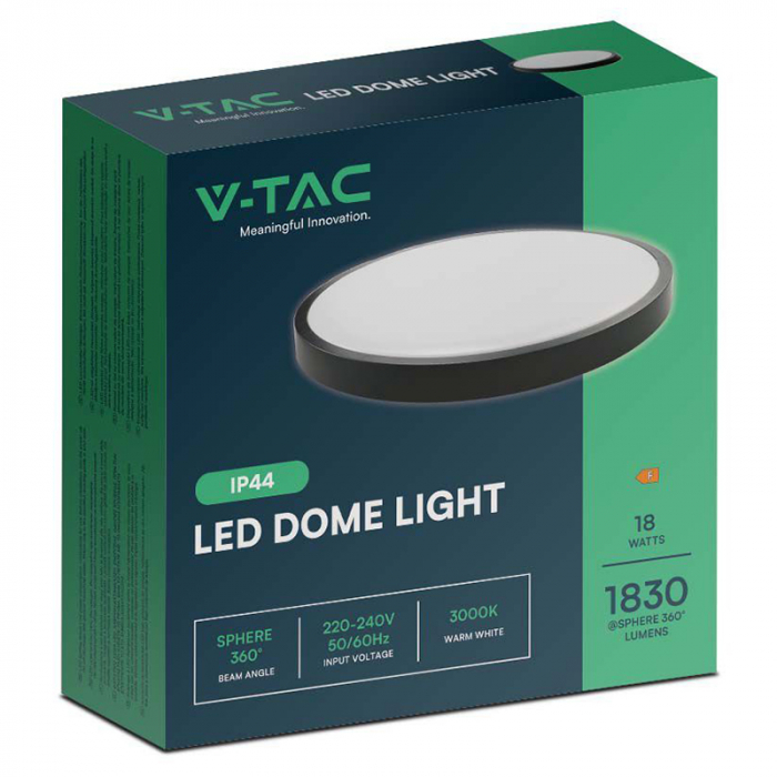 Plafoniera LED, 18W, IP44, 6500K, alb rece, negru, V-TAC, SKU-76351 [3]