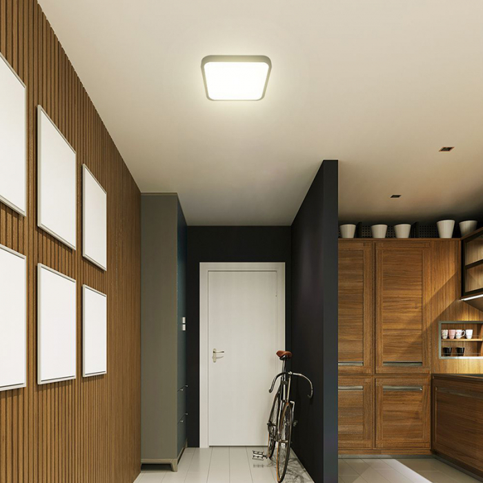 PLAFONIERA LED 18W IP44 6500K ALB RECE - NEGRU [9]