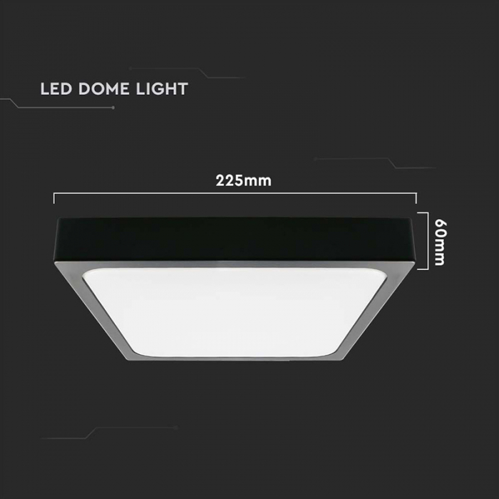 Plafonieră led 18w IP44 cu senzor 4000k alb neutru - negru [4]