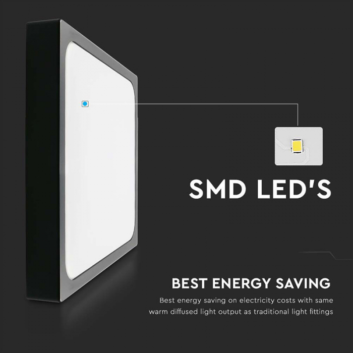 Plafonieră led 18w IP44 cu senzor 4000k alb neutru - negru [6]