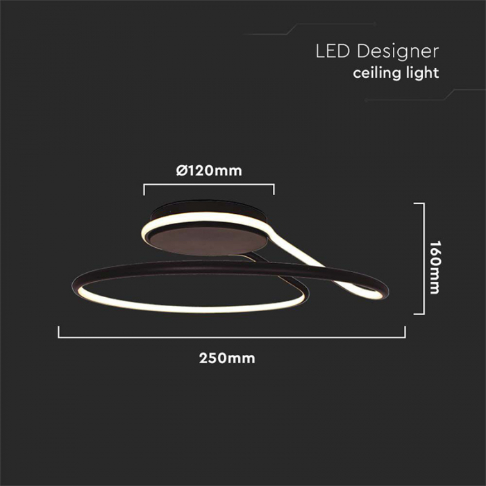 Plafoniera LED 24W 3in1 - negru [3]
