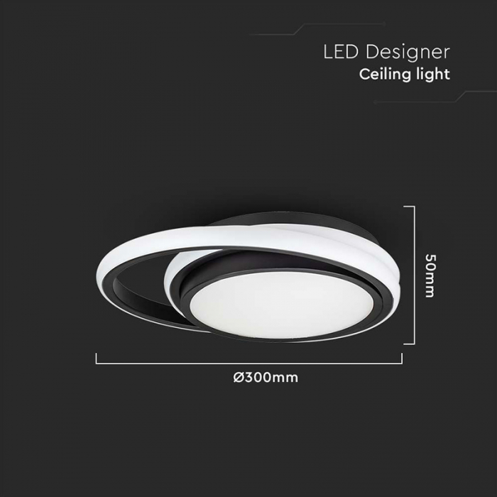Plafoniera LED 24W 3in1 - negru [3]