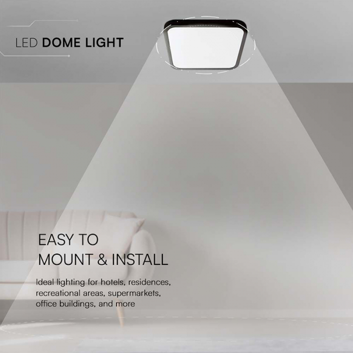 Plafoniera LED 24W 4000K IP44 - negru SKU-76461 [7]