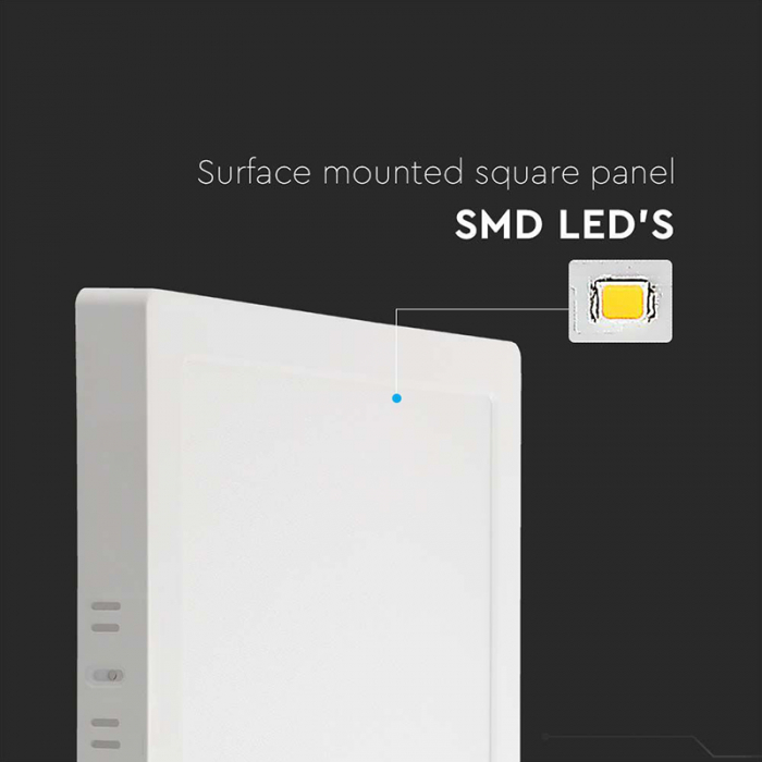 PLAFONIERA LED 24W 6500K ALB RECE - ALB [5]