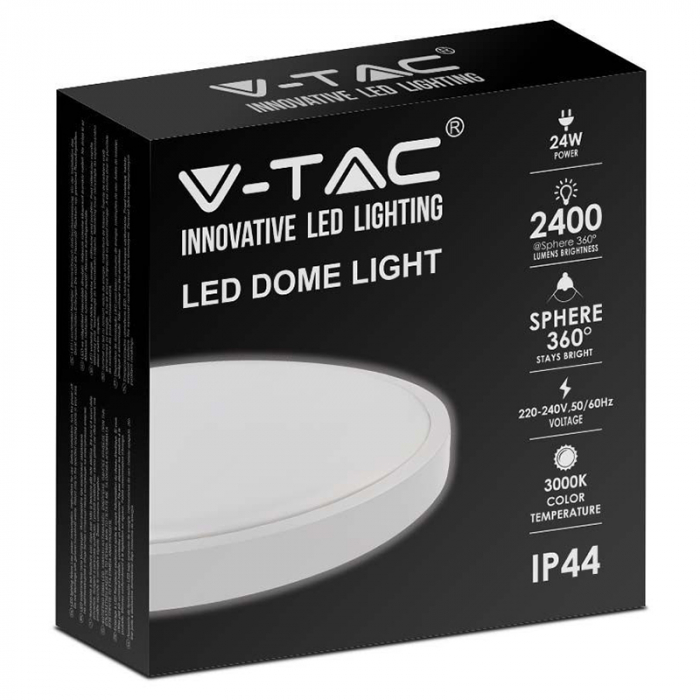 Plafonieră led 24w IP44 6500k alb rece - alb [3]