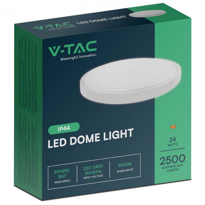 Plafoniera LED, 24W, IP44, 6500K, alb rece, alb, V-TAC, SKU-76201 [3]