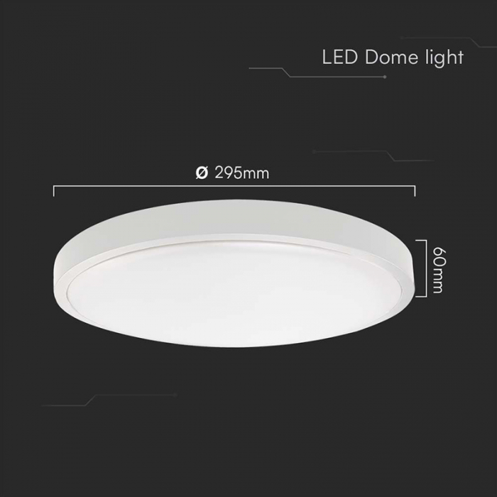 Plafoniera LED, 24W, IP44, 6500K, alb rece, alb, V-TAC, SKU-76201 [4]