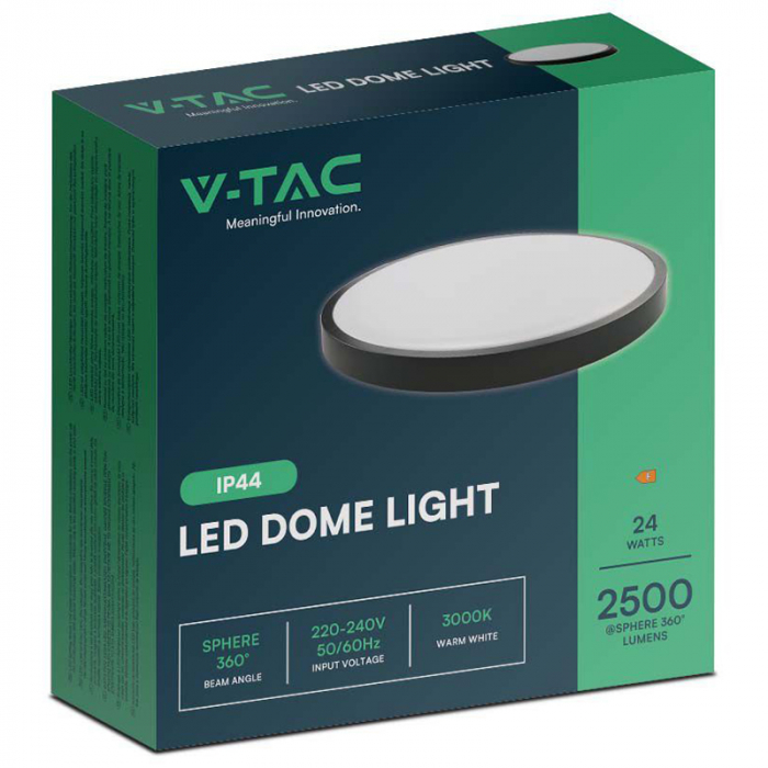 Plafoniera LED, 24W, IP44, 6500K, alb rece, negru, V-TAC, SKU-76381 [3]