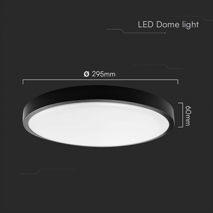 Plafoniera LED, 24W, IP44, 6500K, alb rece, negru, V-TAC, SKU-76381 [4]