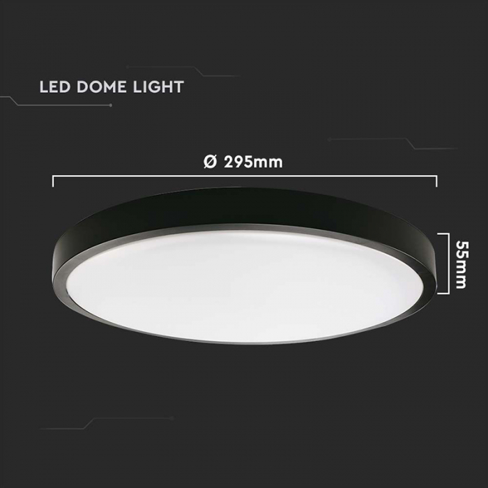 PLAFONIERA LED 24W IP44 6500K ALB RECE - NEGRU [4]