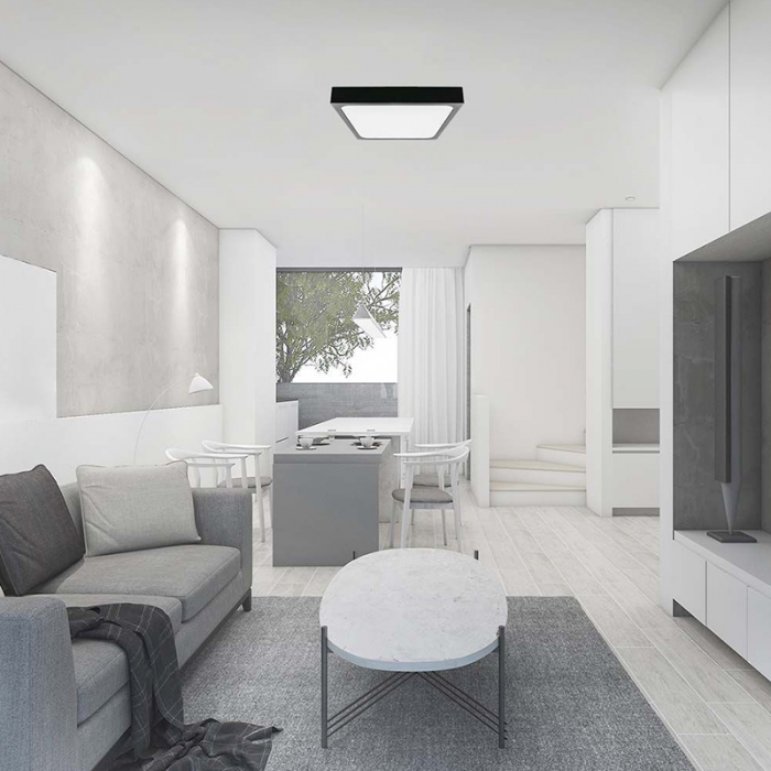 Plafonieră led 24w IP44 cu senzor 4000k alb neutru - negru [8]