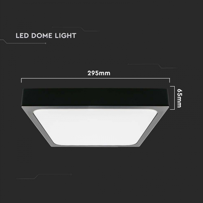Plafonieră led 24w IP44 cu senzor 4000k alb neutru - negru [4]