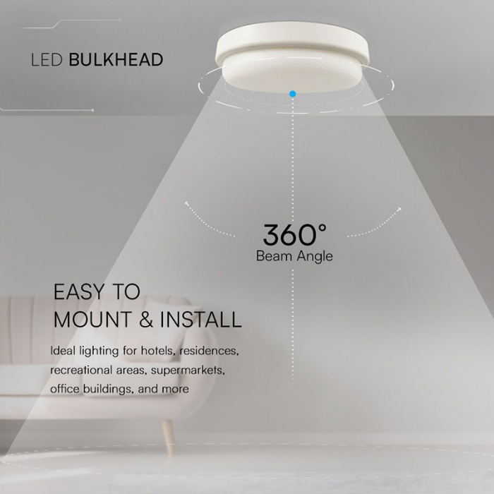 Plafoniera LED, 24W, IP54, 4000K, V-TAC, SKU-23597 [7]