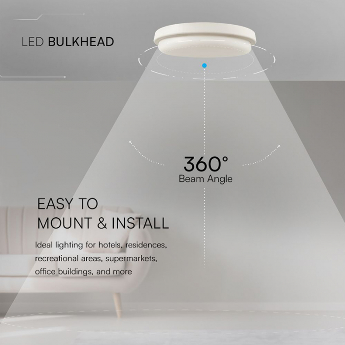 Plafoniera LED, 24W, IP54, 6500K, V-TAC, SKU-23598 [7]