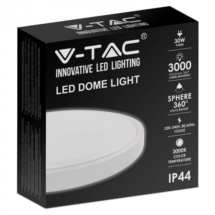 PLAFONIERA LED 30W IP44 6500K ALB RECE - ALB [3]