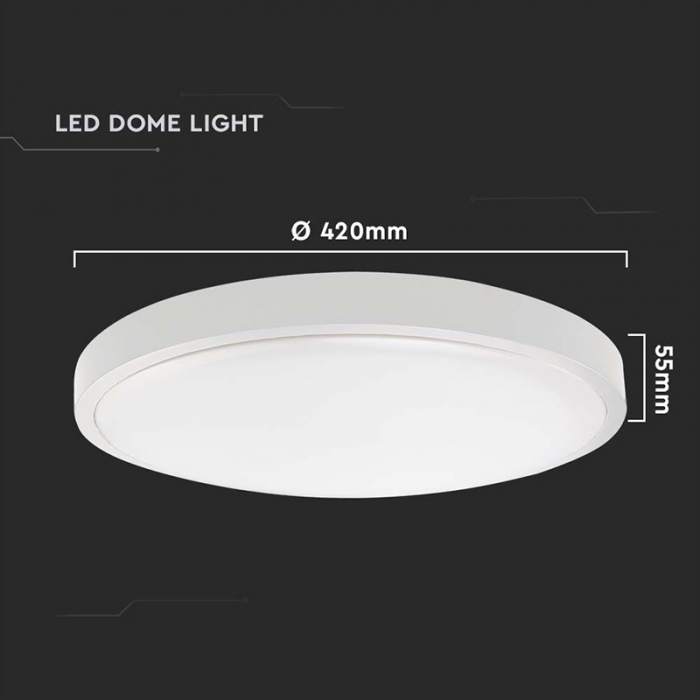 PLAFONIERA LED 30W IP44 6500K ALB RECE - ALB [4]