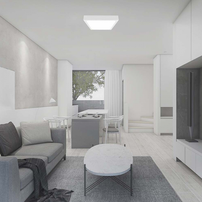 Plafonieră led 30w IP44 cu senzor 4000k alb neutru - alb [8]
