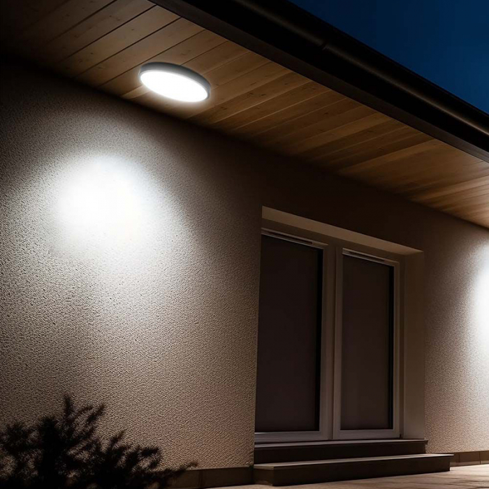 Plafoniera LED, 30W, IP44, cu senzor, 4000K, alb neutru, negru, V-TAC, SKU-76711 [3]