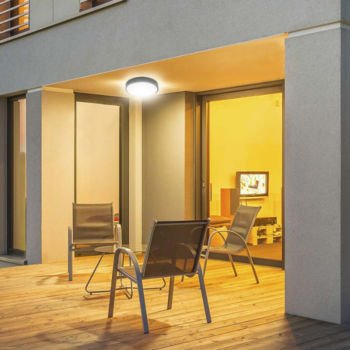 Plafonieră led 30w IP44 cu senzor 4000k alb neutru - negru [9]
