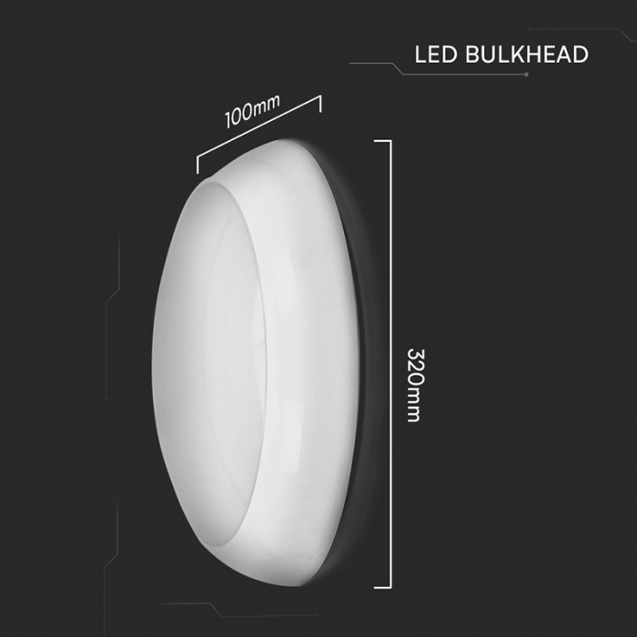 Plafoniera LED cu emergenta si senzor 8W/16W/20W (3in1 3000k-4000k-6500k)  IP65 alb IK08 V-TAC SKU-812-24 [13]
