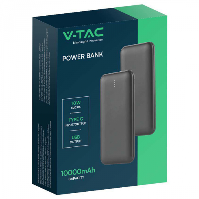 POWER BANK 10000MAH CU CABLU 30CM TIP C - NEGRU [4]