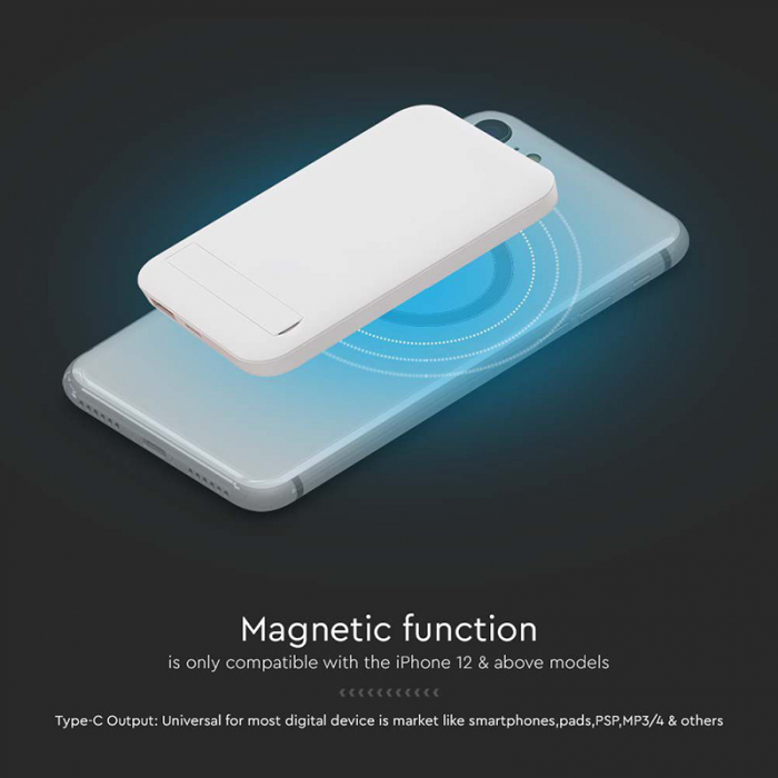 POWER BANK 10000MAH CU INEL MAGNETIC INCARCARE WIRELESS - ALB [4]