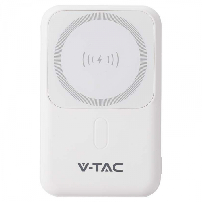 POWER BANK 10000MAH CU INEL MAGNETIC INCARCARE WIRELESS - ALB [6]