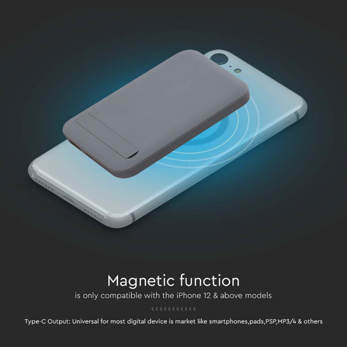 POWER BANK 10000MAH CU INEL MAGNETIC INCARCARE WIRELESS - GRI [4]
