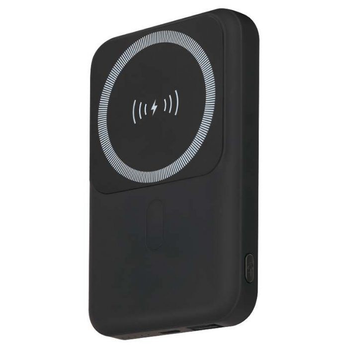 POWER BANK 10000MAH CU INEL MAGNETIC INCARCARE WIRELESS - NEGRU [2]