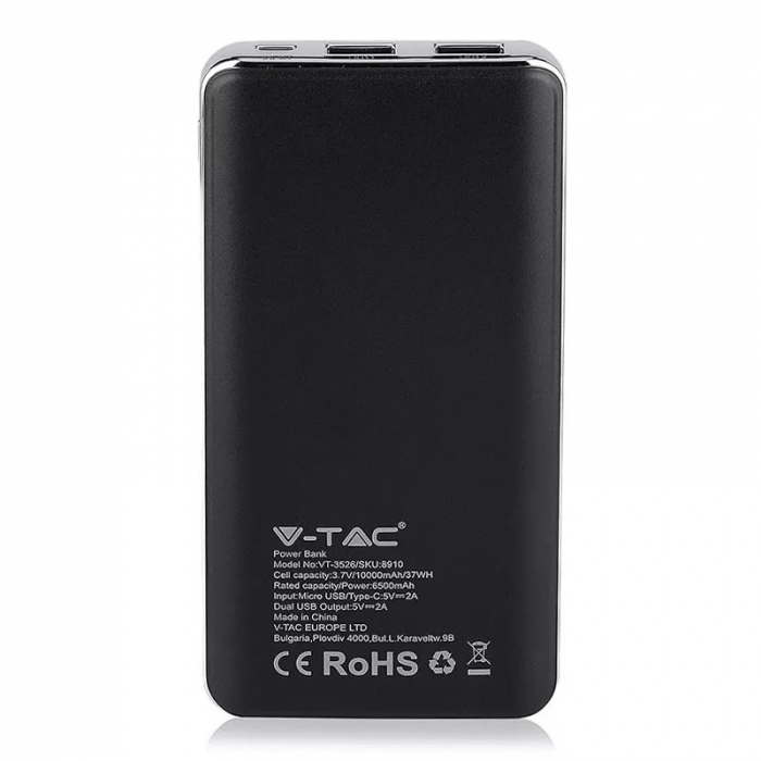 POWER BANK 10000MAH PIELE/CROM - NEGRU [5]