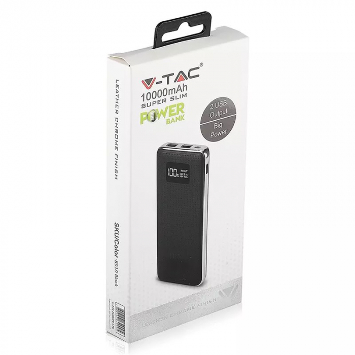 POWER BANK 10000MAH PIELE/CROM - NEGRU [7]