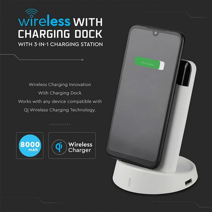 POWER BANK 8000MAH INCARCARE WIRELESS - ALB [4]
