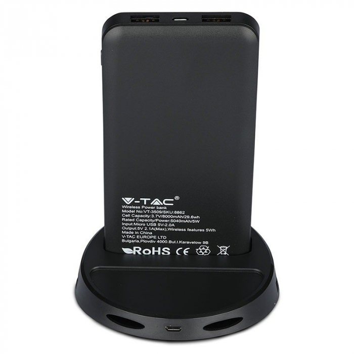 POWER BANK 8000MAH INCARCARE WIRELESS - ALBASTRU [10]
