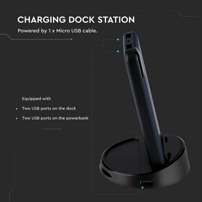 POWER BANK 8000MAH INCARCARE WIRELESS - ALBASTRU [3]