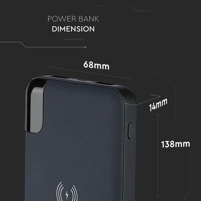 POWER BANK 8000MAH INCARCARE WIRELESS - ALBASTRU [15]