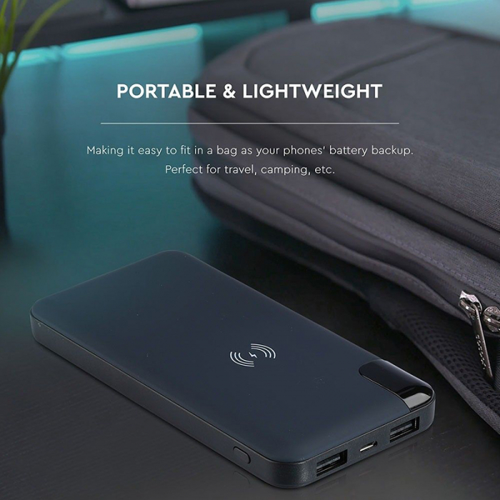 POWER BANK 8000MAH INCARCARE WIRELESS - ALBASTRU [5]