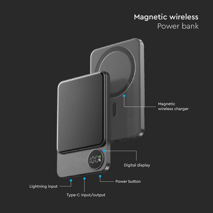 POWER BANK ULTRA SLIM 10000MAH WIRELESS FAST CHARGING [4]