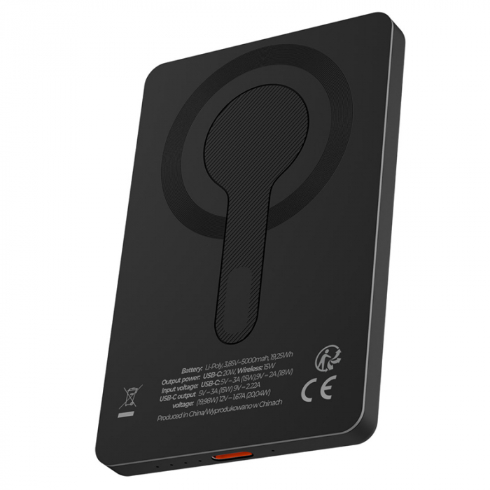 POWER BANK WIRELESS CU PRINDERE MAGNETICA 20W PD 5000MAH [2]