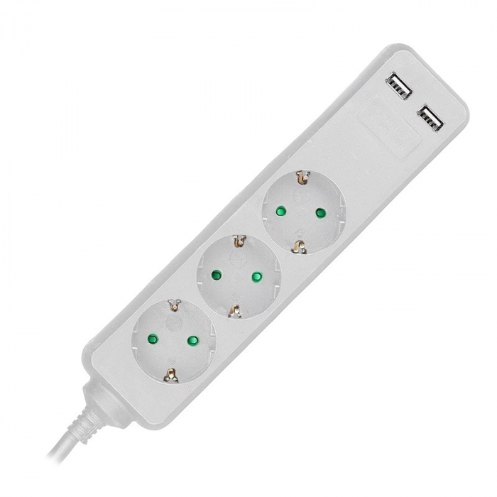 PRELUNGITOR 3 CAI + 2USB 1.5M(3G1.5MM2) ALB [2]