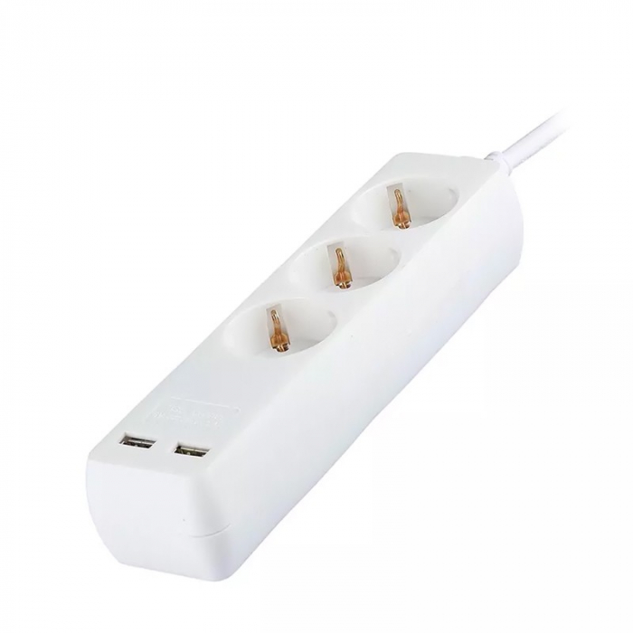 PRELUNGITOR 3 CAI + 2USB 5M(3G1.5MM2) ALB [3]