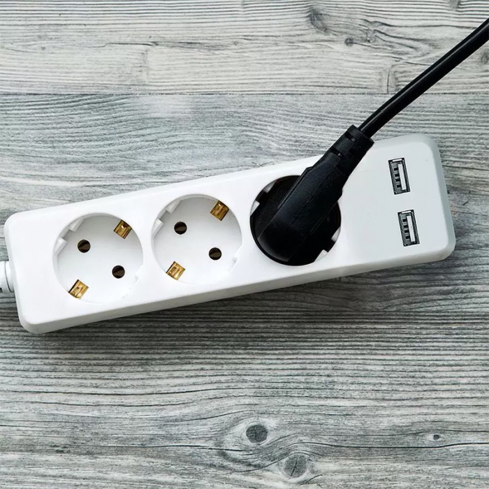 PRELUNGITOR 3 CAI + 2USB 5M(3G1.5MM2) ALB [5]