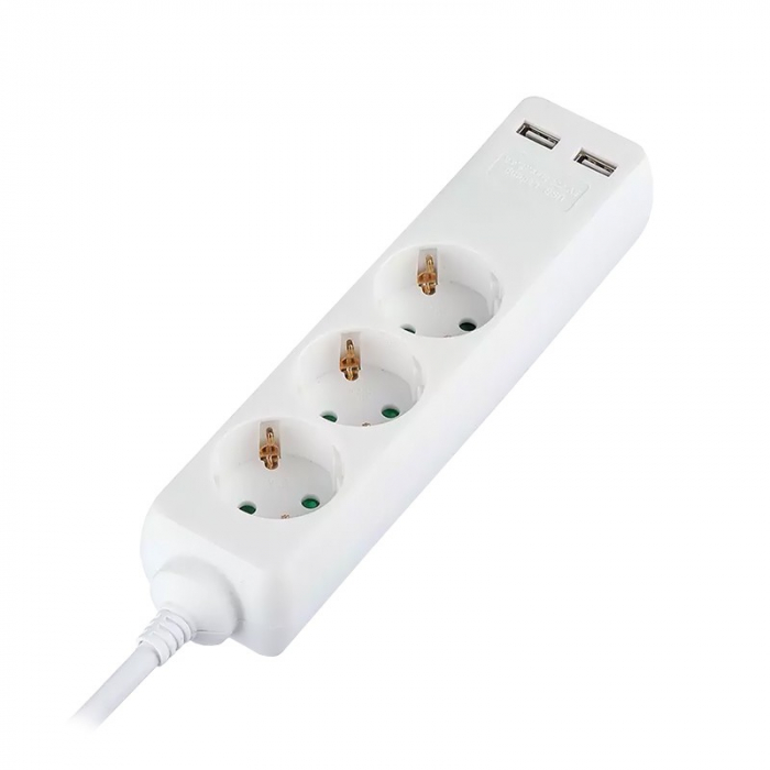 PRELUNGITOR 3 CAI + 2USB 5M(3G1.5MM2) ALB [2]