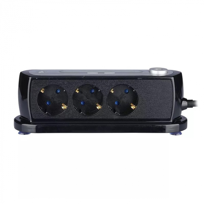 PRELUNGITOR 3CAI + 2USB 1.4M (3G1.5MM2) - NEGRU [4]